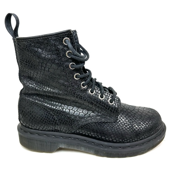 Dr. Martens | Shoes | Doc Dr Martens Snakeskin Effect Leather Charcoal ...